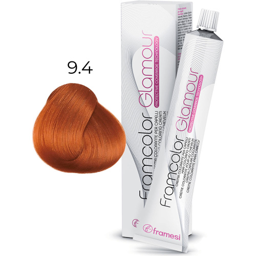 Крем-краска для волос FRAMCOLOR GLAMOUR, 9,4 медный очень светлый блондин